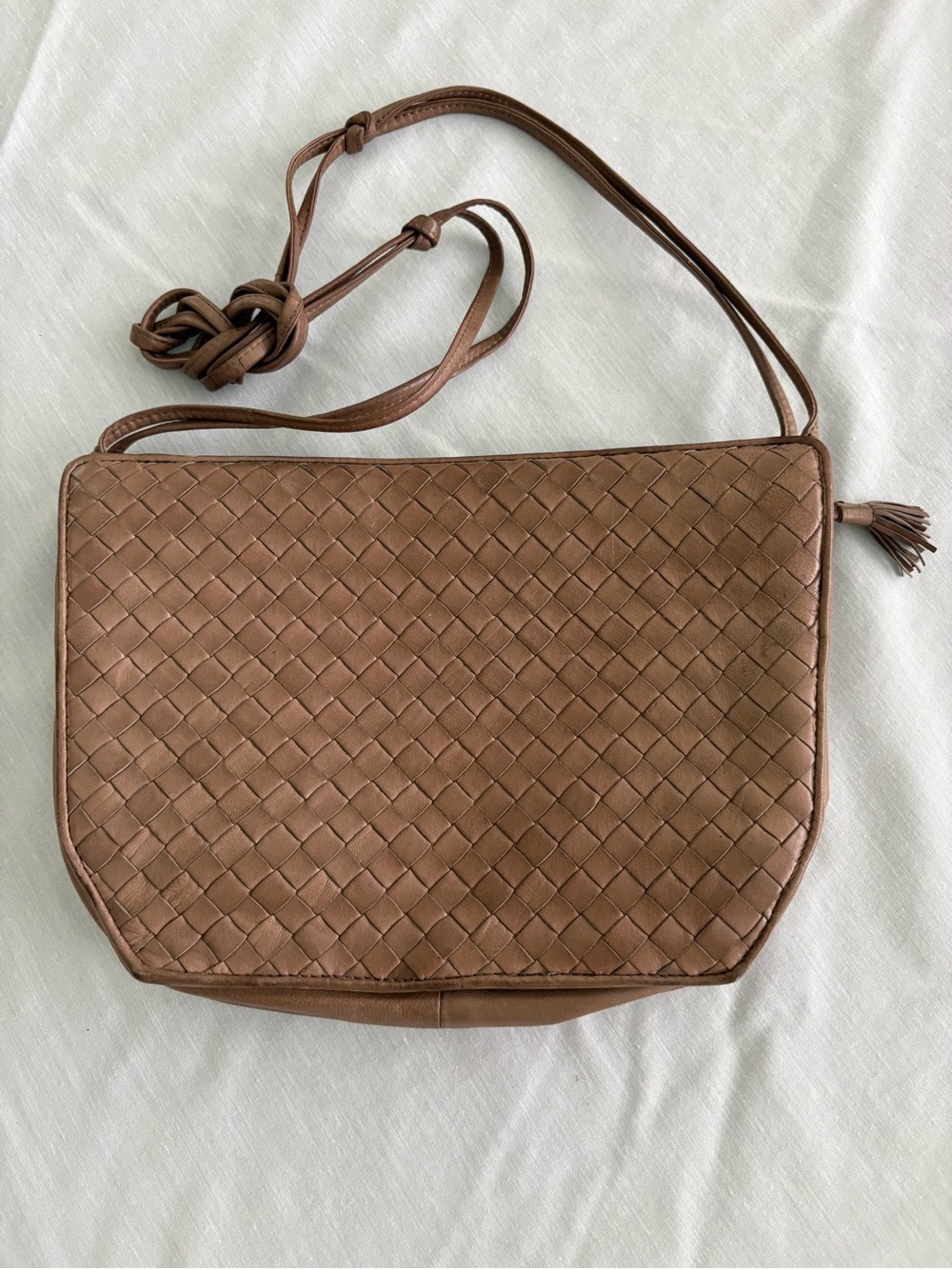 Bottega Veneta Brown Intrecciato Woven Leather Crossbody